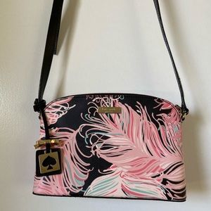 Kate Spade ♠️ pink and black floral handbag